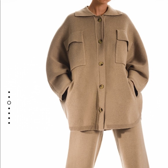 Zara knit oversized wool blend coat blogger - Picture 15 of 16